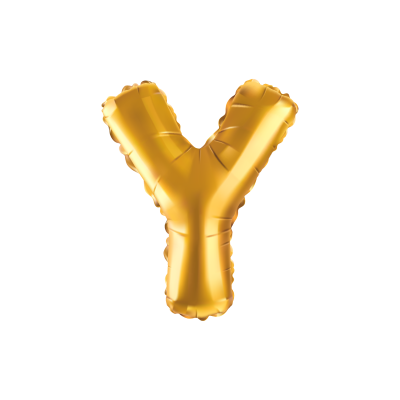 Folieballon - letter - y - goud - 35cm