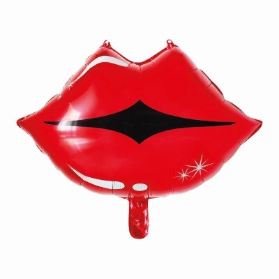 Folieballon - lippen - rood - 50cm