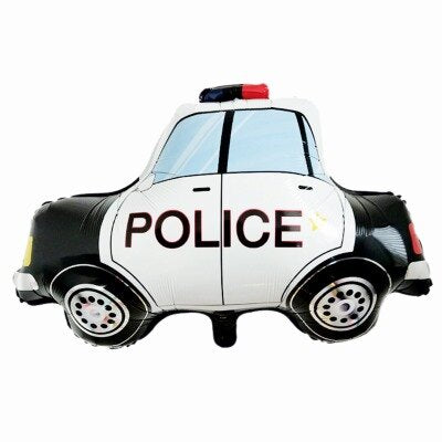 Folieballon - Police - auto - zwart/wit - 65cm