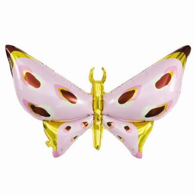 Folieballon - vlinder - goud/roze - 100cm