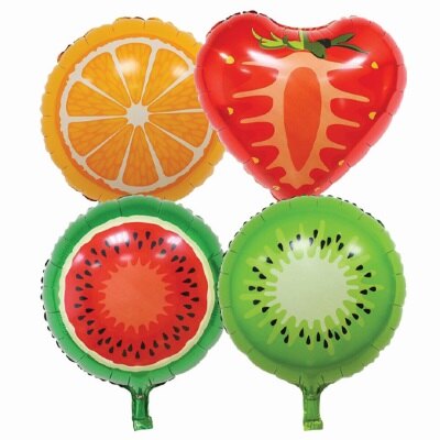 Folieballonnen - fruit - 45cm - 4 stuks