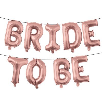 Folieballonnen - Bride to be - roségoud - 32cm - 10m touw
