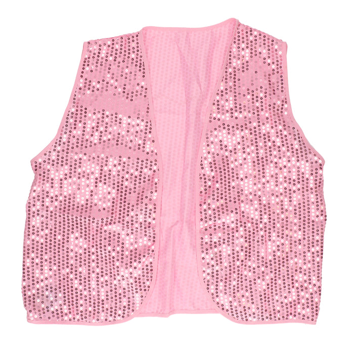 Gilet - pailletten - roze