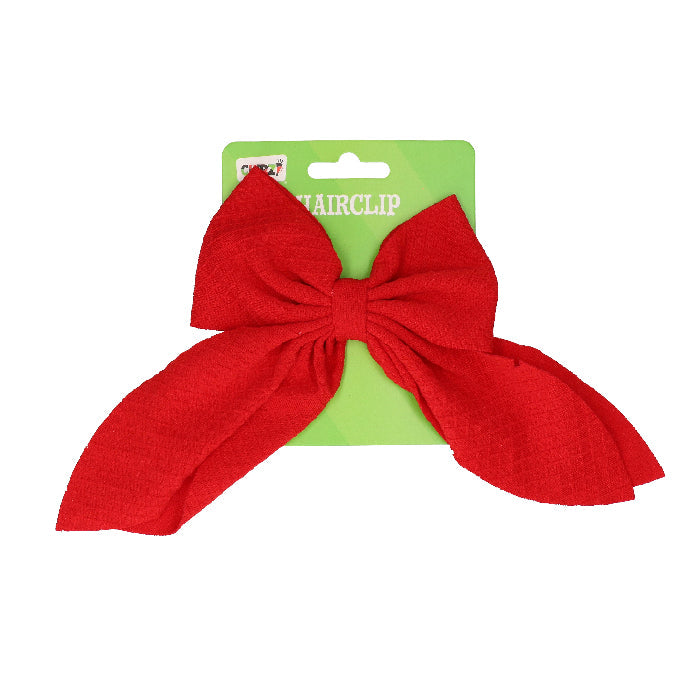 Haarclip - Kerst - strik - rood - groot