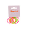 Haarelastieken neon dun meerkleurig 10 stuks