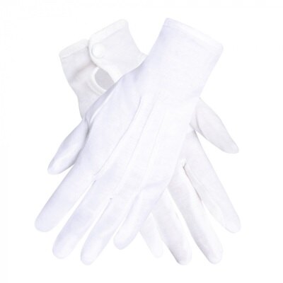 Handschoenen - pols - drukknoop - wit - maat M