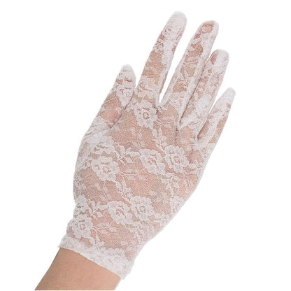 Handschoenen wit kant one size