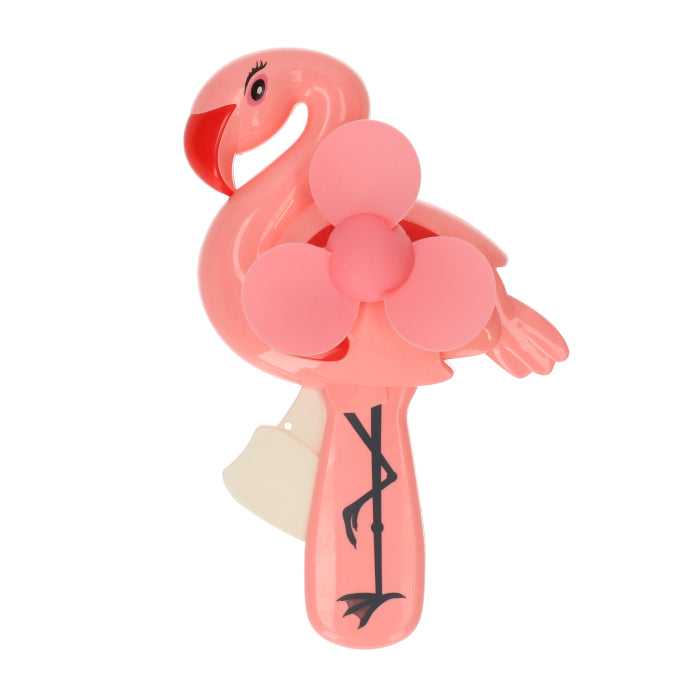 Handventilator - flamingo - roze - 19cm