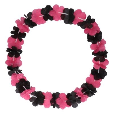 Hawaii krans - zwart/roze