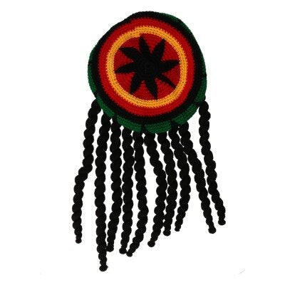 Hoed - met haar - rasta - meerkleurig