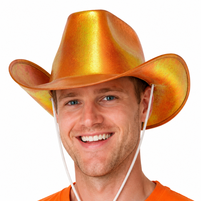 Cowboyhoed holografisch oranje