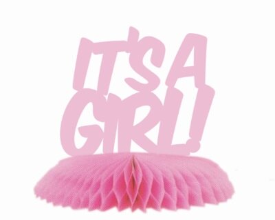 Honeycomb - It's a girl - babyshower - roze - meisje