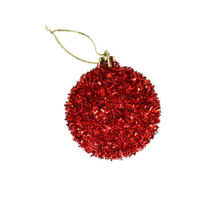 Kerstballen set - glitter - rood - 9 stuks