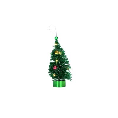 Kerstboom - mini - led licht - glitter - groen