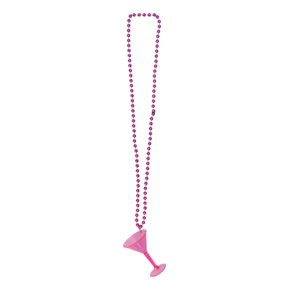 Ketting - cocktailglas - roze