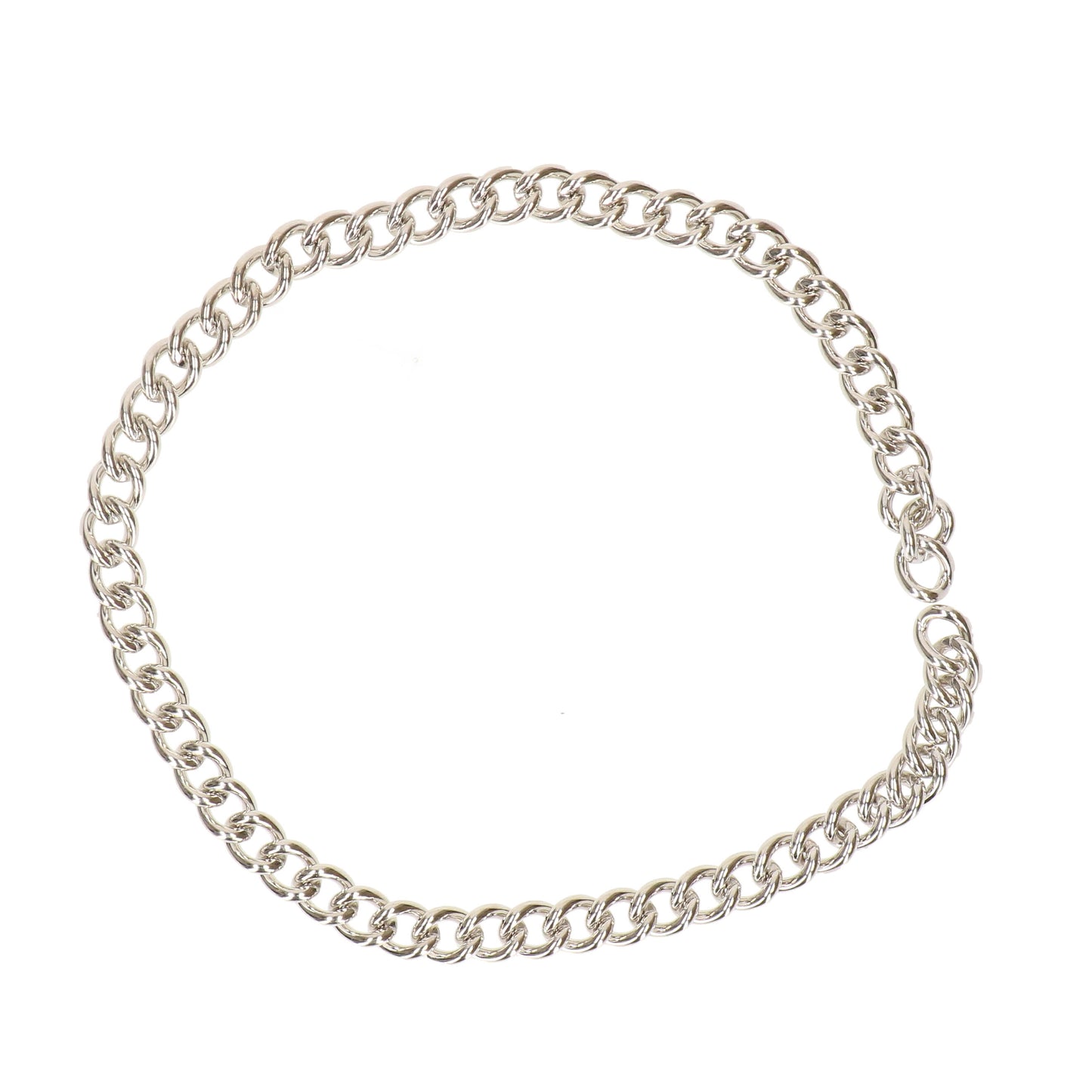 Ketting - grove schakel - zilver - 50 cm