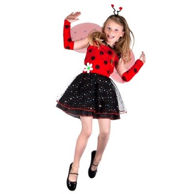 Kostuum - Birdie beetle - rood/zwart - meisje - 10-12 jaar
