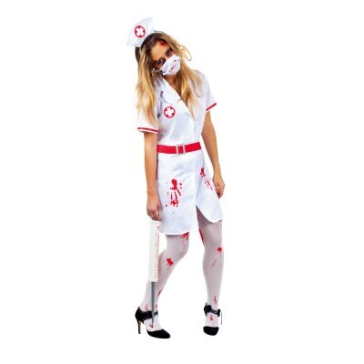 Kostuum - Bloody nurse - rood/wit - dames - one size