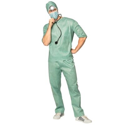 Kostuum - dokter - groen - heren - maat M/L