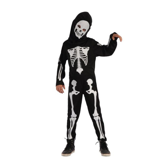 Kostuum - Halloween - skelet - jongen - zwart/wit - maat L