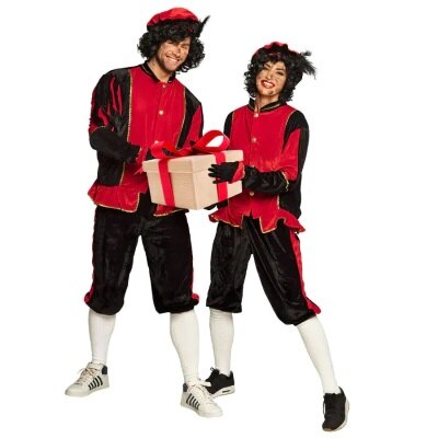 Kostuum - Piet - rood - unisex - maat L