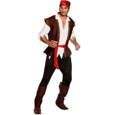 Kostuum - Piraat Thunder - meerkleurig - heren - maat 50/52