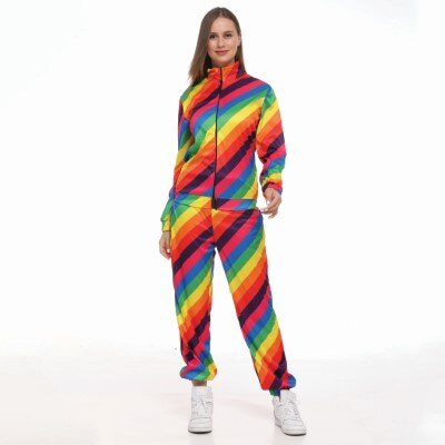 Kostuum - regenboog - trainingspak - unisex - maat L/XL