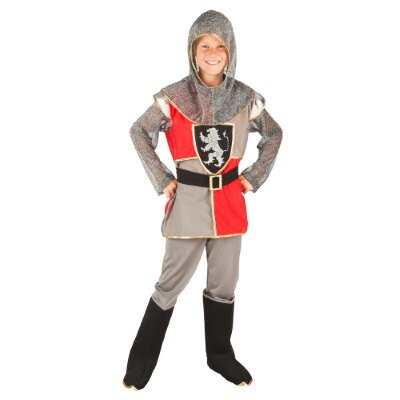 Kostuum - ridder - Sir Templeton - grijs/rood - jongen - 3-4 jaar