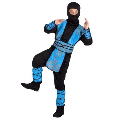 Kostuum - Royal ninja - blauw/zwart - jongen - 7-9 jaar