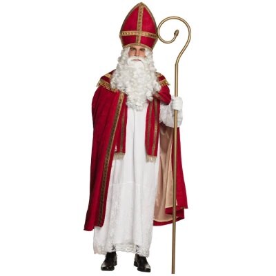 Kostuum - Sinterklaas - rood/wit - heren - maat L/XL