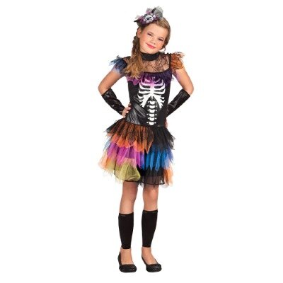 Kostuum - Skeleton prinses - meerkleurig - meisje - 10-12 jaar