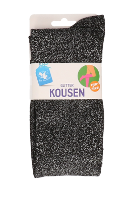 Kousen - glitter - zwart - one size