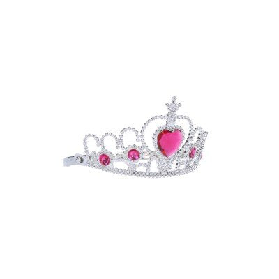 Kroon - prinses - zilver/roze