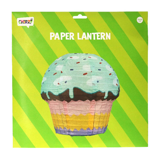 Lampion - papier - cupcake - meerkleurig - 30x30cm