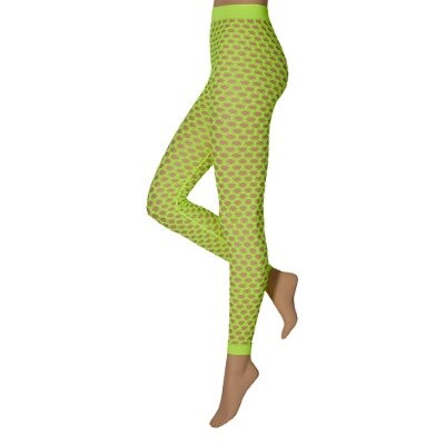 Legging - gaten - neon - geel - maat L/XL