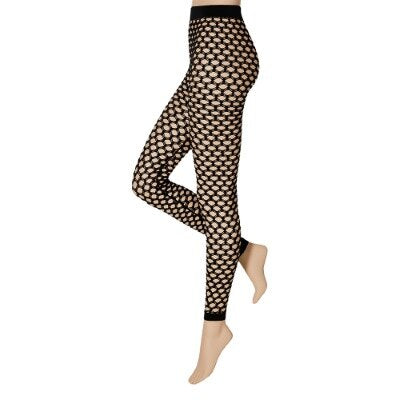 Legging - gaten - zwart - maat L/XL