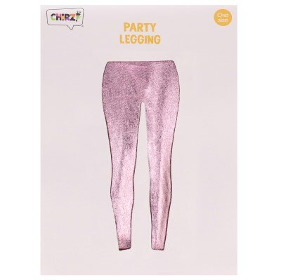 Legging - metallic - roze - one size