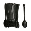 Lepels - herbruikbaar - plastic - zwart - 20 stuks