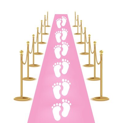 Loper - babyshower - roze - meisje - 250 x 50cm