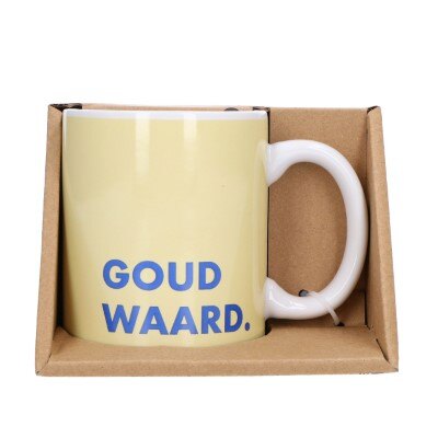 Mok - Goud waard - geel/blauw