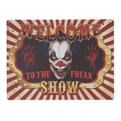 Muurdecoratie - Halloween - Freak show - metaal - meerkleurig