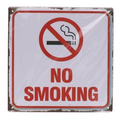 Muurdecoratie - No smoking - metaal