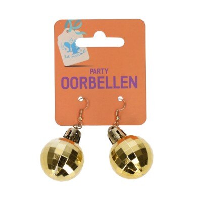 Oorbellen - discobal - goud