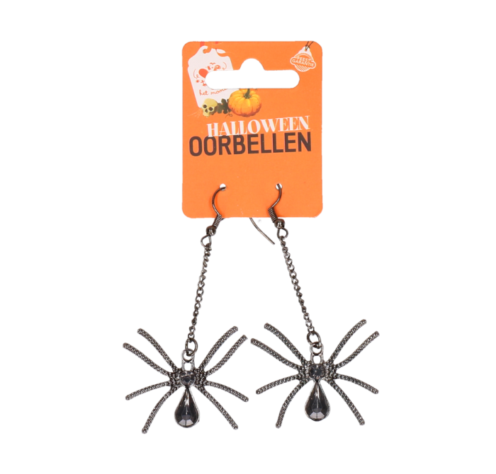 Oorbellen - Halloween - spin - zwart