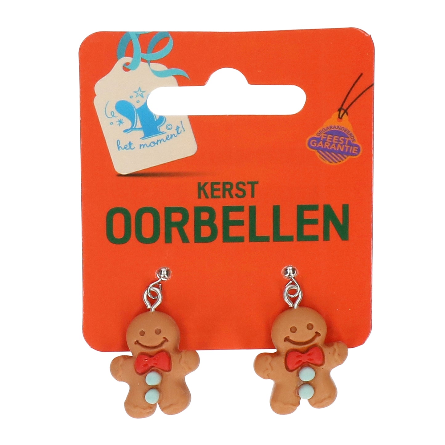 Oorbellen Kerst koekemannetje bruin