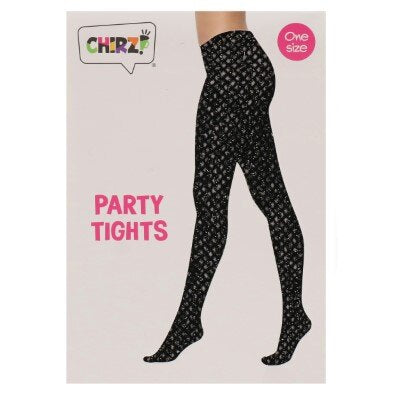 Panty - glitter - zwart - one size