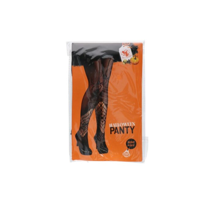 Panty - Halloween - hangende spin - zwart - one size