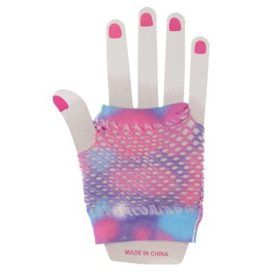 Party handschoenen - visnet - pastel - paars/roze/blauw