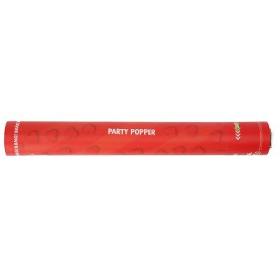 Party popper - hartjes - rood