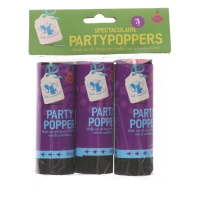 Party poppers - 3 stuks